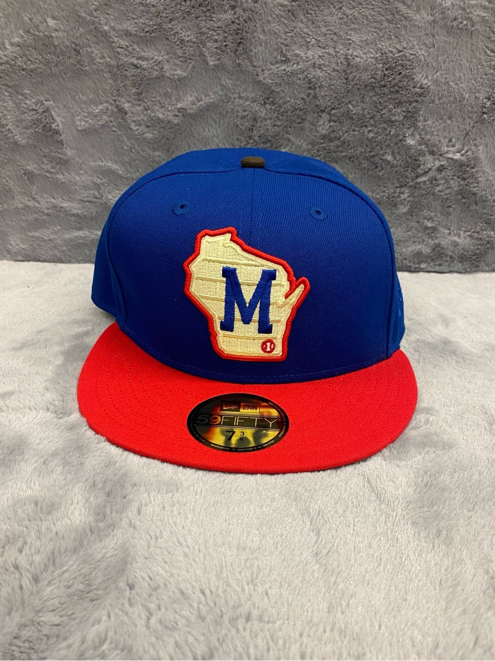 Milwaukee Brewers New Era Movie Pack 59FIFTY Hat Blue Red Fitted 7 3/8